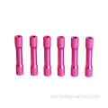 M3x6.3x25mm Pink Knurled Round Step Aluminium Spacer